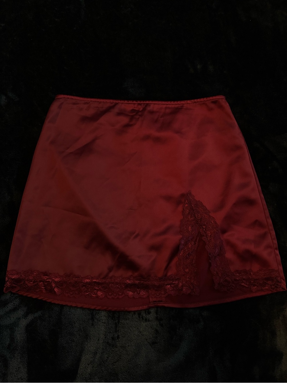 Forever 21 Maroon Satin Skirt